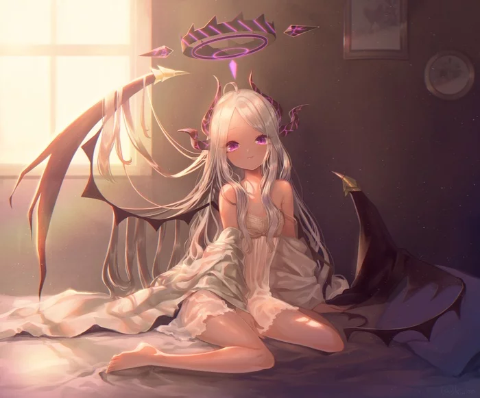 Little vampire demon - Anime, Anime art, Loli