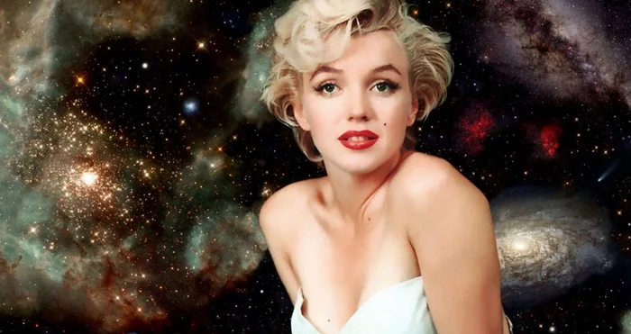 Marilyn Monroe in Space - Cycle Magnificent Marilyn 1160 part - Cycle, Gorgeous, Marilyn Monroe, Actors and actresses, Girls, Space, Collage, Photoshop