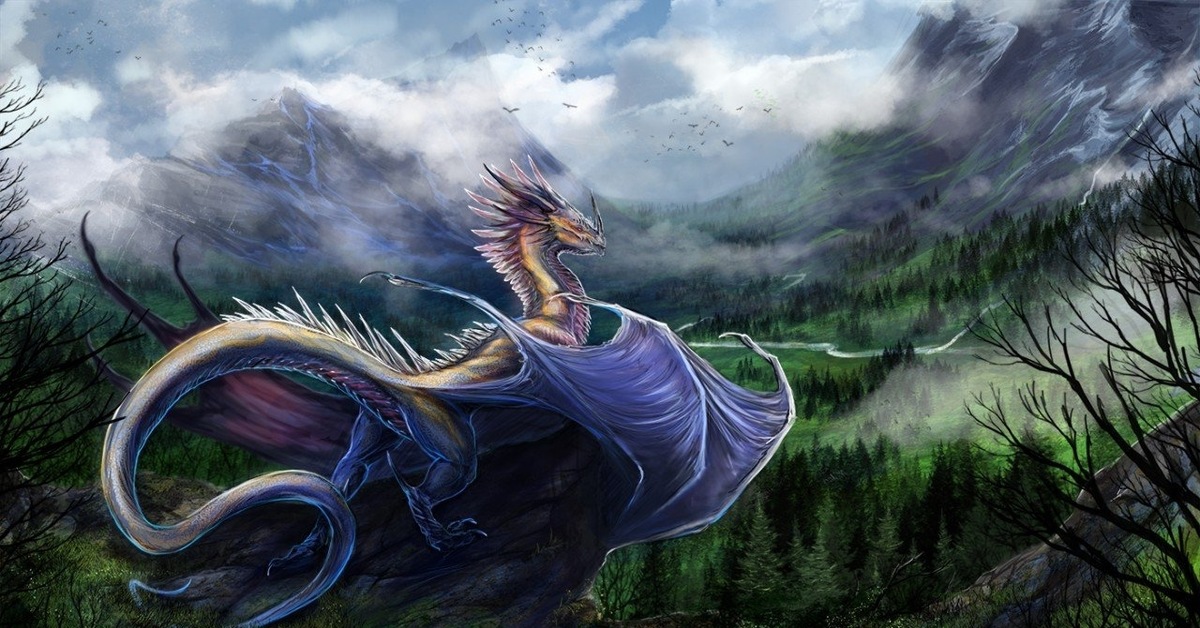 Драконы по цвету. Лесной дракон Эш. Волшебные драконы. Дракон природы. Мистические драконы.