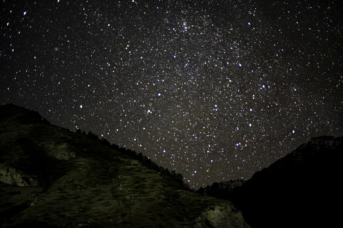 Night sky - My, The photo, Elbrus, Astrophoto, The mountains, Starry sky