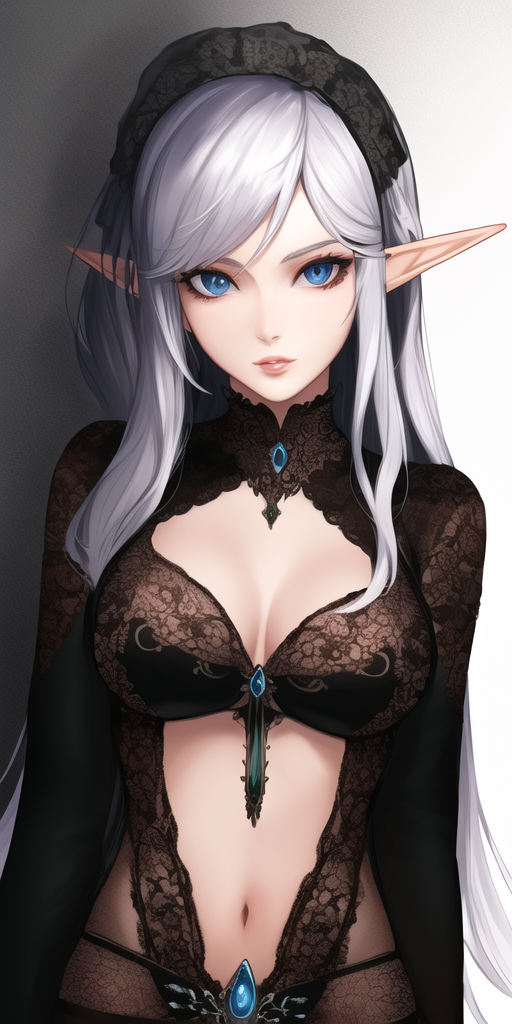 Slim Silver Haired Elfs by Anything-V3 - My, Art, Нейронные сети, Artificial Intelligence, Novelai, Anime, 2D, Stable diffusion, Longpost, Anime art, Elves, Fantasy, Neural network art