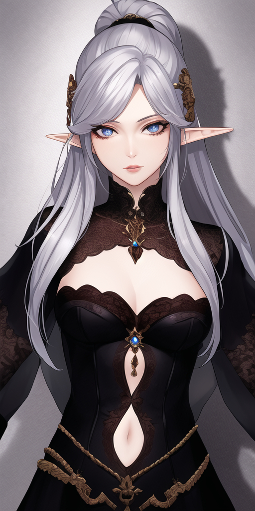 Slim Silver Haired Elfs by Anything-V3 - My, Art, Нейронные сети, Artificial Intelligence, Novelai, Anime, 2D, Stable diffusion, Longpost, Anime art, Elves, Fantasy, Neural network art