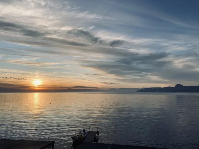 Greetings on the first day of winter! - My, Crimea, Sunset, The city of Sudak, Black Sea, The photo