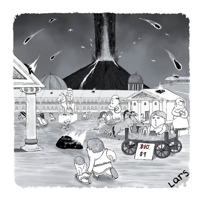Discount time. Hurry up to buy! - Comics, The new yorker, Catastrophe