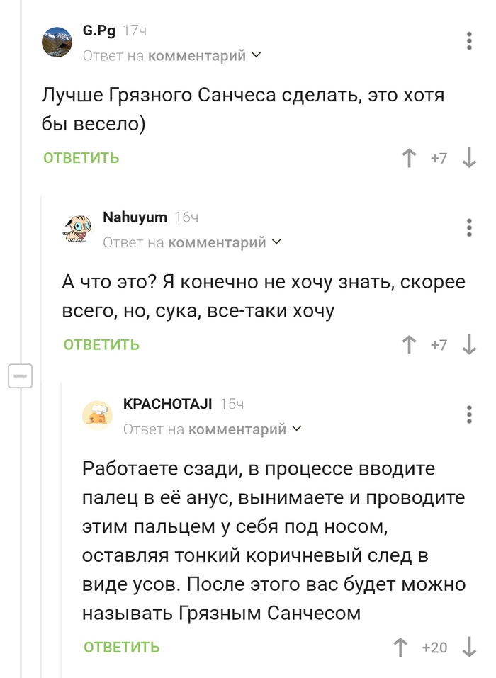 Грязный Санчес, уставшим от банального секса посвящается | Пикабу