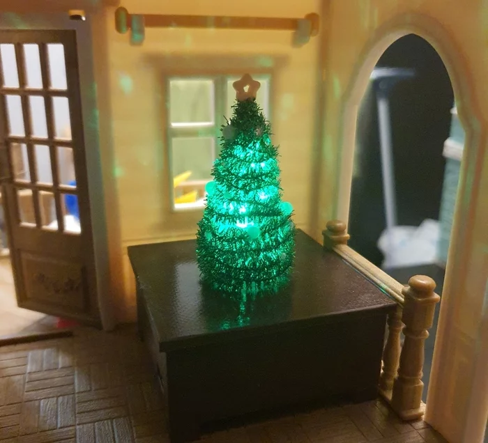 Christmas tree for Sylvanian Families - My, Homemade, Electronics, 3D printer, Arduino, Video, Longpost