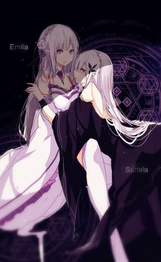 Emilia - Аниме, Anime Art, Emilia, Satella, Re:Zero Kara, Длиннопост