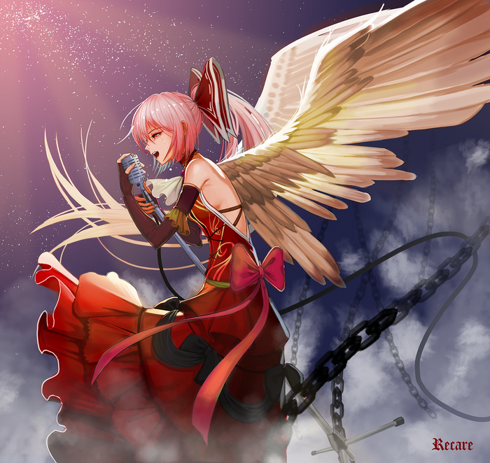 Fujiwara song Touhou, Fujiwara no Mokou, , Anime Art, , Recare