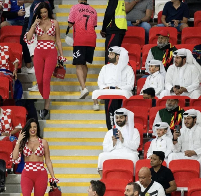 Qataris support Croatia - Sport, Football, Girls, Croatia, Qatar, Boobs