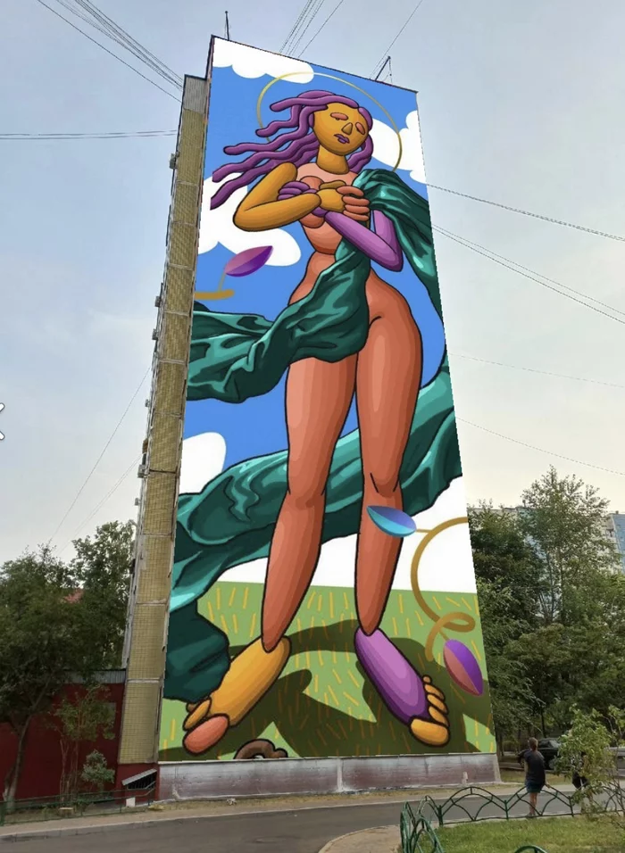 Ch1pjun1or's answer to Novosibirsk Mayor's Office intends to paint over the mural depicting a doctor - Mural, Street art, Public opinion, Panel, news, Подмосковье, Zheleznodorozhny city, Reply to post, Longpost