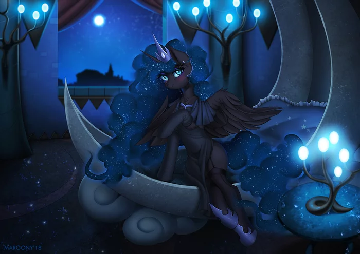 Late at night - NSFW, My little pony, PonyArt, Nightmare moon, MLP Edge, Margony