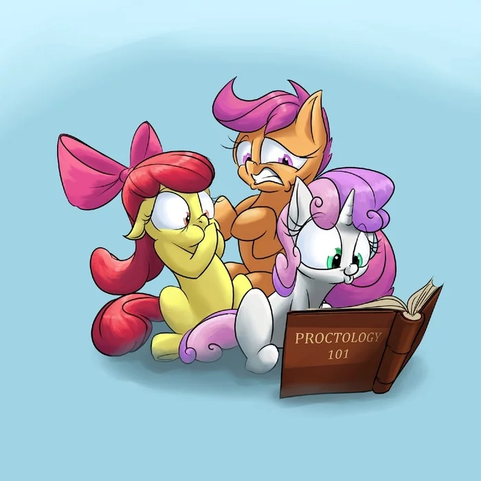 Специфичная книжка... - My Little Pony, Cutie Mark Crusaders, Applebloom, Scootaloo, Арт