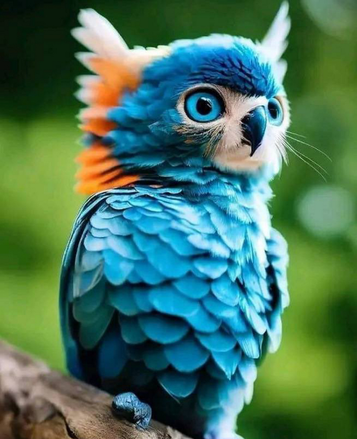 Голубая сова Сова, Красота, Хищные птицы, Midjourney