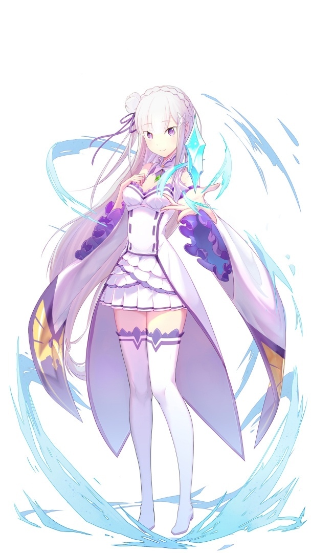 Emilia - Аниме, Anime Art, Re:Zero Kara, Emilia, Puck, Длиннопост