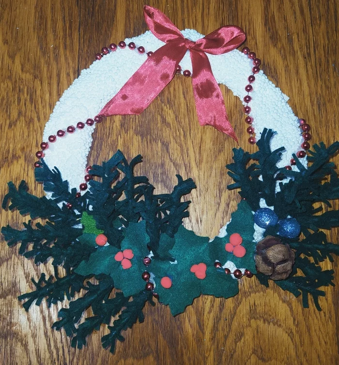 Christmas wreath 3 - My, Needlework without process, New Year, Christmas wreath