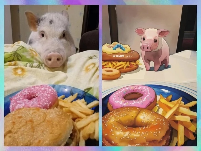 Pigs through the prism of an anime neural network - Pig, Piglets, Animals, Milota, Нейронные сети, Funny animals, The photo, Telegram, Telegram channels, Longpost