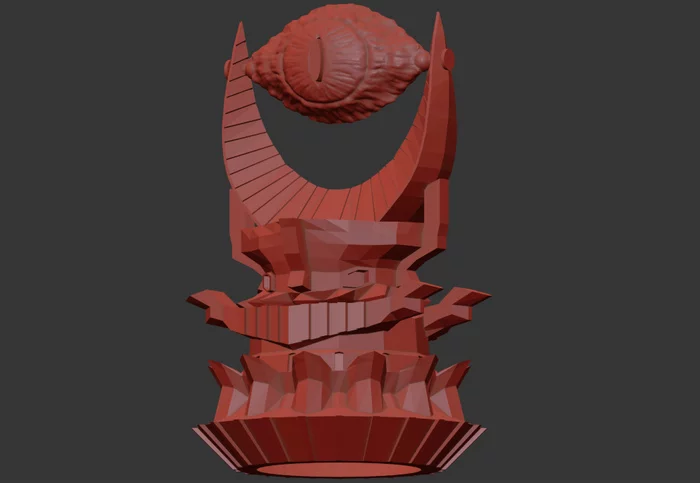 Eye of Sauron. Christmas tree top - My, 3D, 3D печать, New Year, 3D modeling, 3DS max, Lord of the Rings, Lord of the Rings: Rings of Power, Sauron, 3D printer, Constructor, Painting miniatures