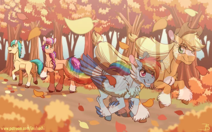 Призраки прошлого - My Little Pony, Rainbow Dash, Applejack, Hitch Trailblazer, Inuhoshi-To-Darkpen