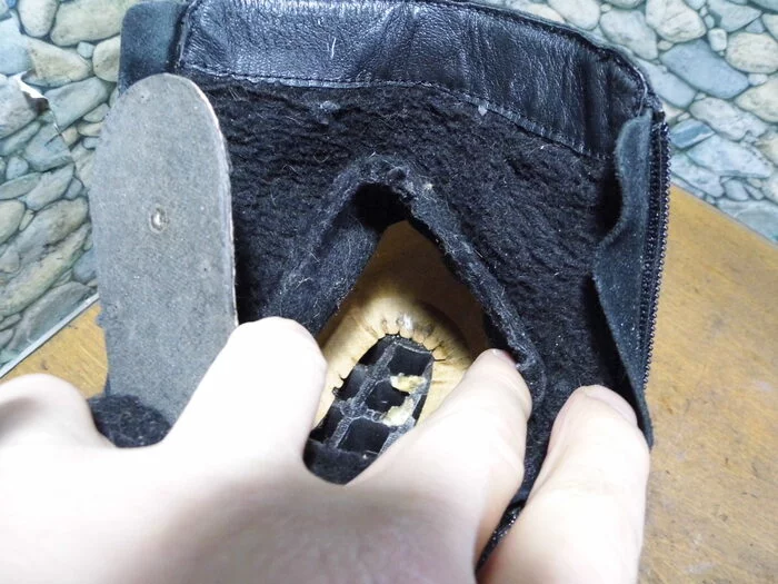 If the heel sags and is torn at the sole, this is easy to fix: change the hard heels! - My, Shoe repair, Shoes, Longpost