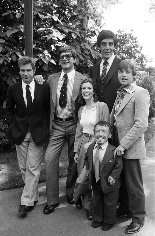 Han, Vader, Leia, Chewbacca, R2D2 and Luke - Star Wars, The photo, Actors and actresses, Black and white photo