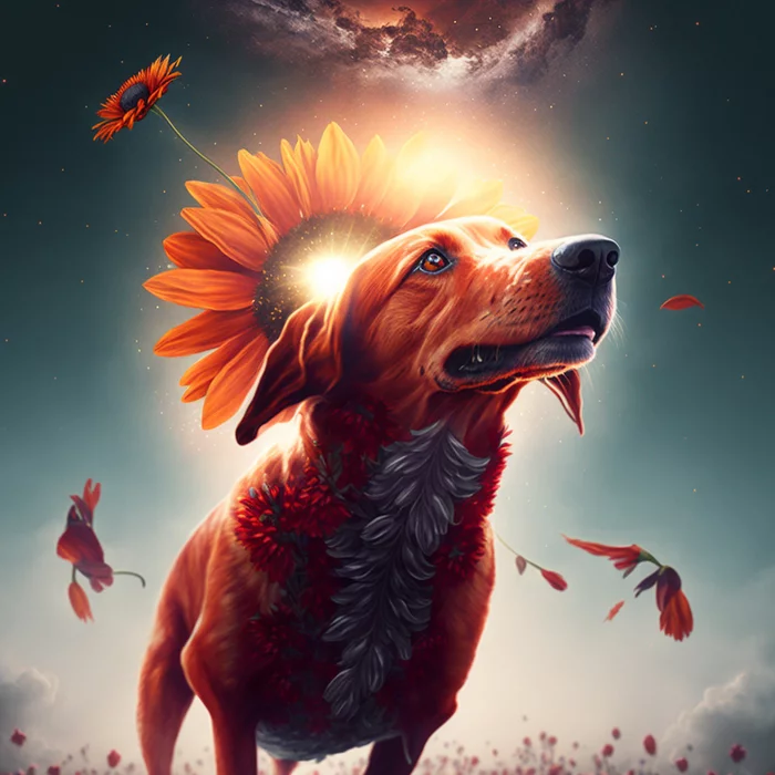 The adventures of the red space dog in the Midjourney neural network - My, Midjourney, Art, Dog, Artificial Intelligence, Longpost