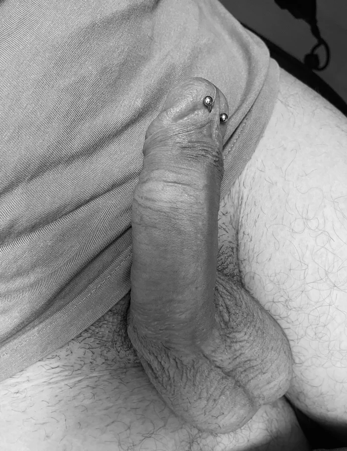 Another photo - NSFW, My, Piercing, Playgirl, Black and white, Penis, Naked, Nudity, Naked guy