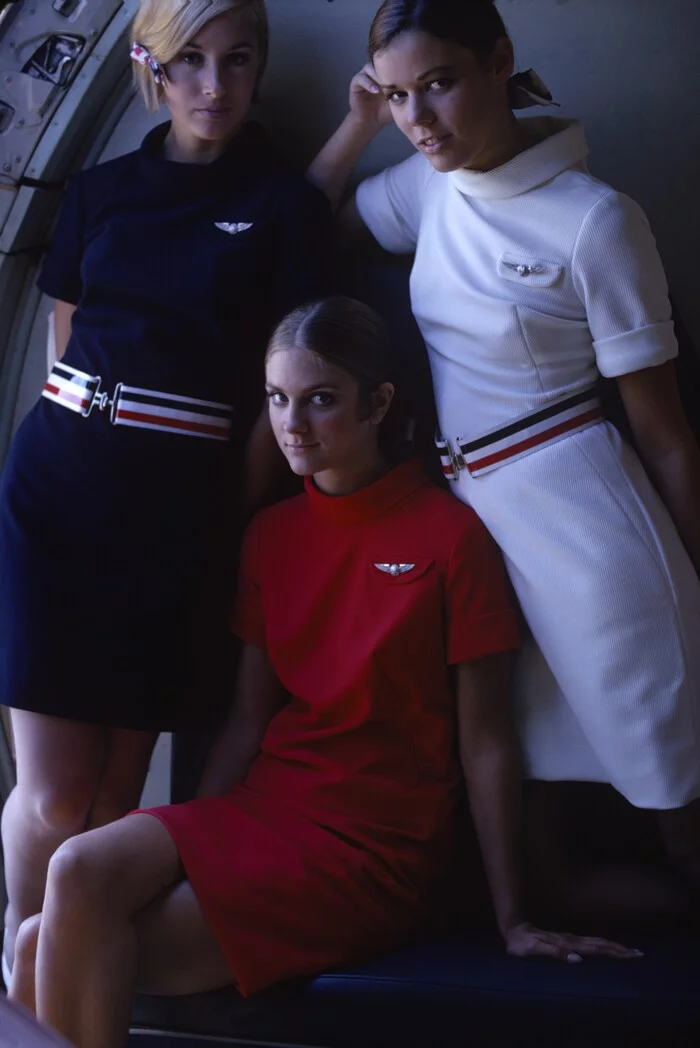 American Airlines flight attendants from a 1967 advertising campaign - The photo, Advertising, 60th, Stewardess, American Airlines, Story