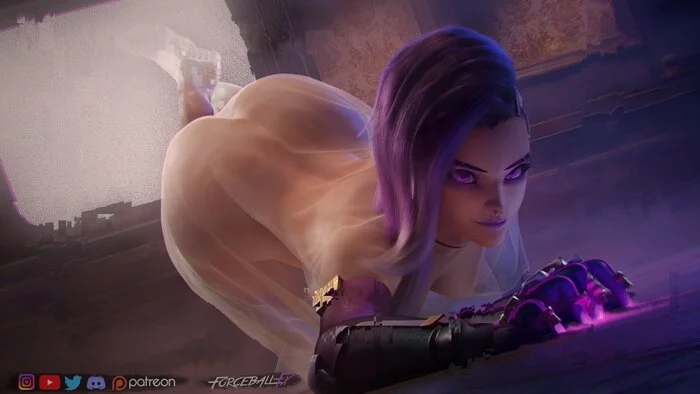 Sombra - NSFW, Эротика, Арт, Sombra, Overwatch, Overwatch 2, 3D, Девушки, Сиськи, Нагота