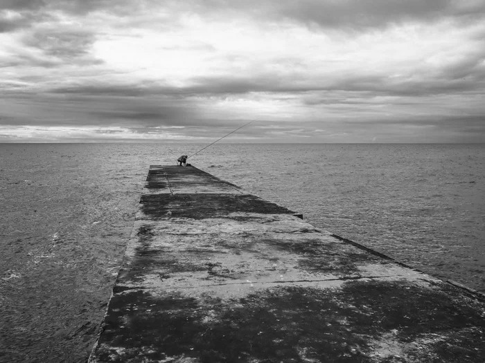 Fisherman - My, The photo, Photographer, Fishermen, Fishing, Black and white photo