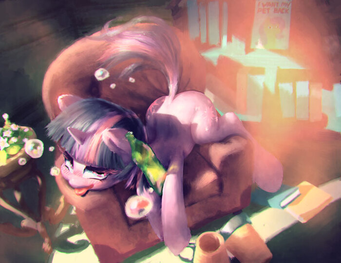 -Ох, чёй-то я наклюкалась?... ик...