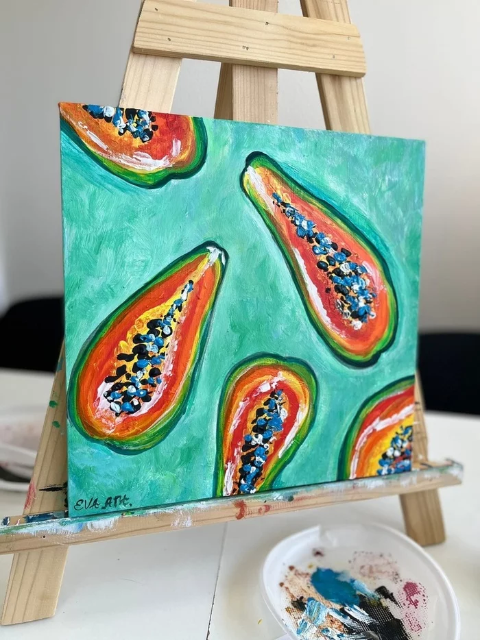 Papaya. interior painting - My, Artist, Modern Art, Art, Acrylic, Painting, Papaya, Art