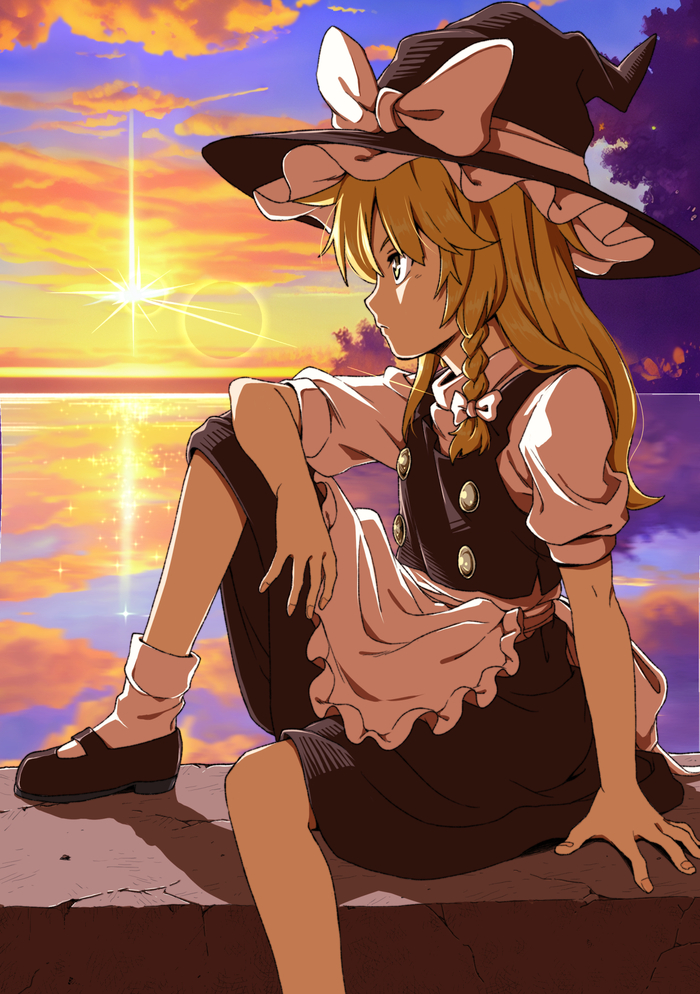    Touhou, Kirisame Marisa, Anime Art, Inuno rakugaki, , , 