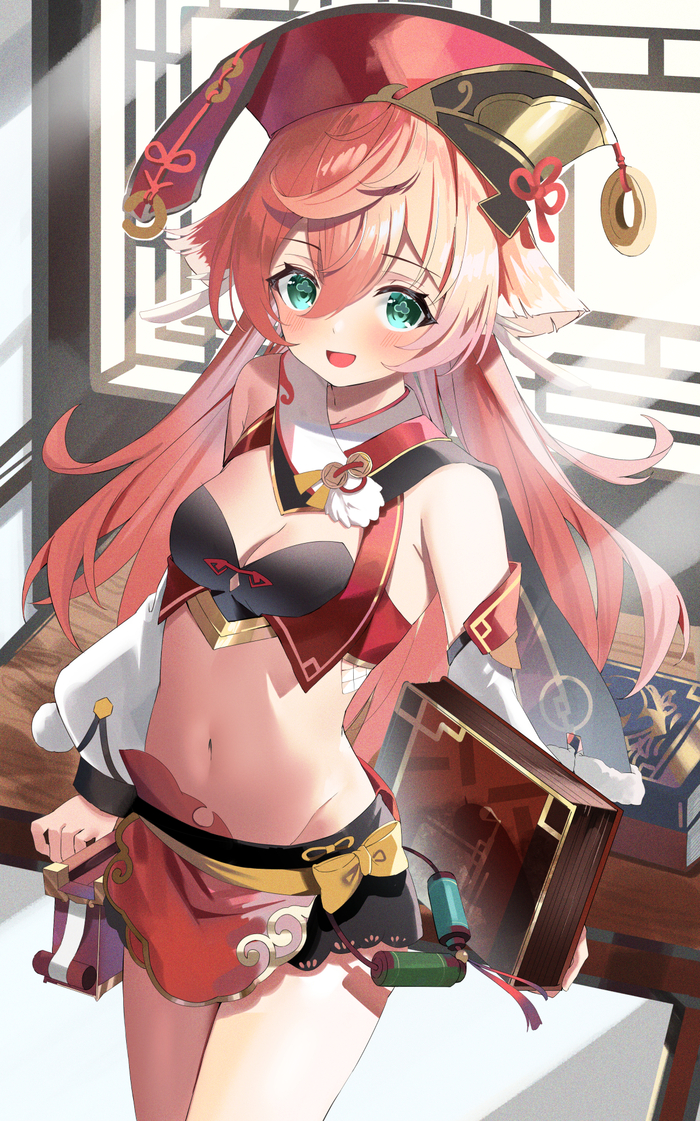 Yanfei Anime Art, Genshin Impact, Yanfei