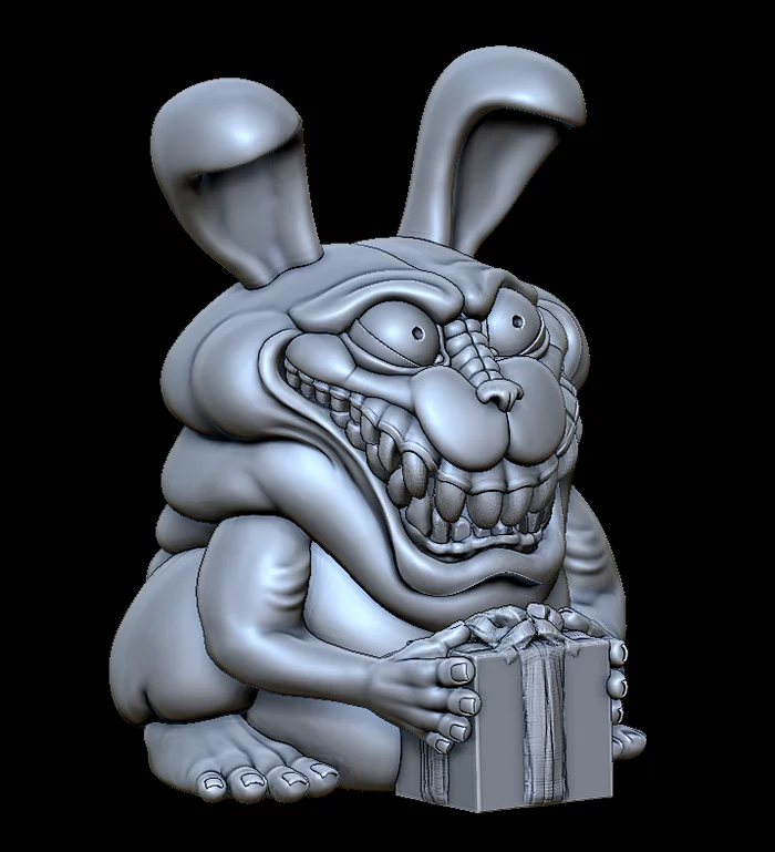 Symbol of the coming New Year 2023 - My, Hare, Rabbit, CNC, Presents, Carved, Milota, Humor, 2023, Symbols and symbols, Statuette, Figurines, Video, Vertical video, Longpost