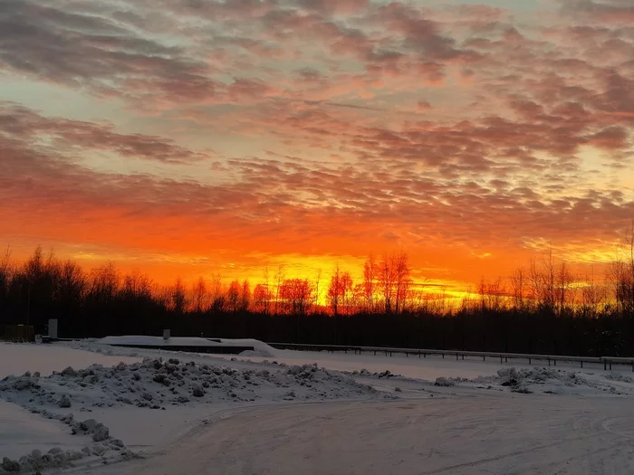 winter sunset - Mobile photography, Sunset, Winter, Sky