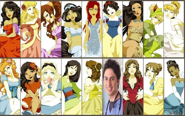 Disney princesses - Disney princesses, TV series clinic, Wave of Boyans, Zach Braff
