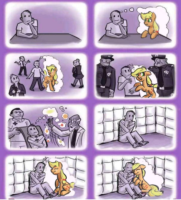 Pony is always with you - My little pony, Applejack, Comics, Tulpamancy