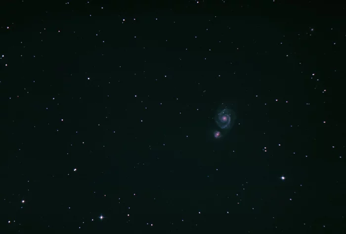 Galaxy M 51 Whirlpool - My, Astronomy, Astrophoto, Galaxy, Merging galaxies