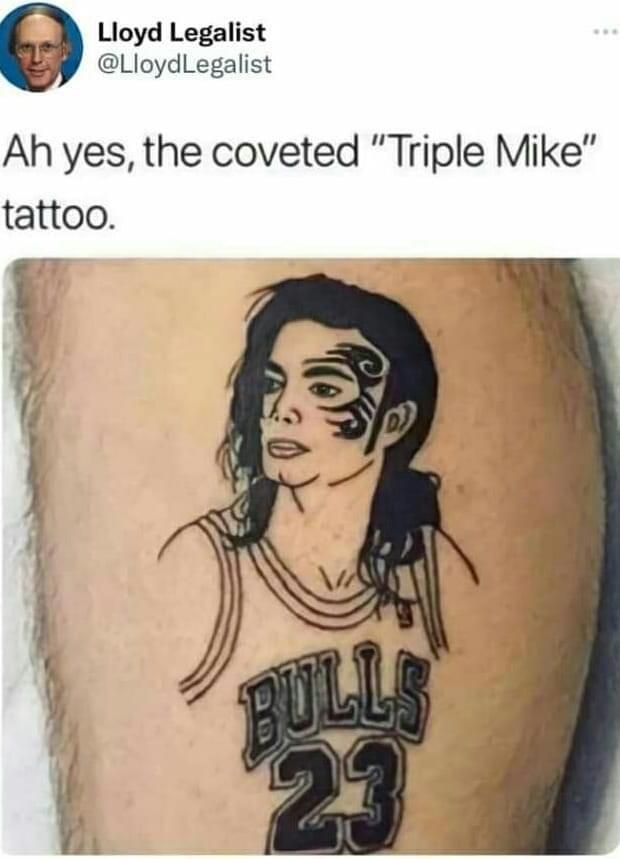 Triple Mike Tattoo - Michael Jackson, Mike Tyson, Michael Jordan, Tattoo, Screenshot