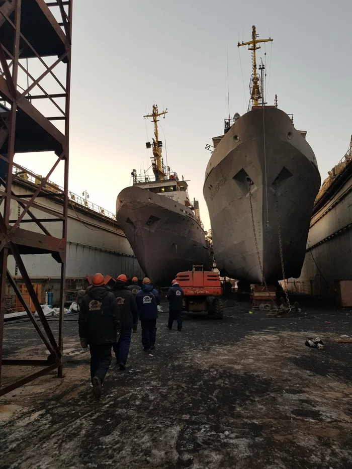 Morning - My, Fishing vessel, Dock, Workers, Factory, The photo