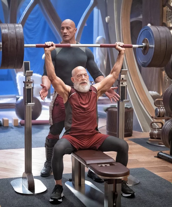 Dwayne Johnson and J.K. Simmons in a previously unseen photo from the set of Christmas comedy Red One - Actors and actresses, Movies, Боевики, Dwayne Johnson, Christmas, Longpost