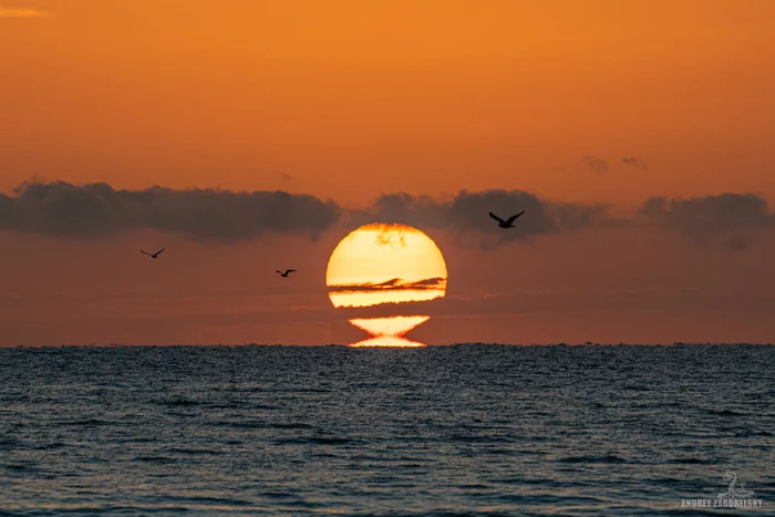 last touch - My, Sky, Caspian Sea, dawn, The sun, The photo