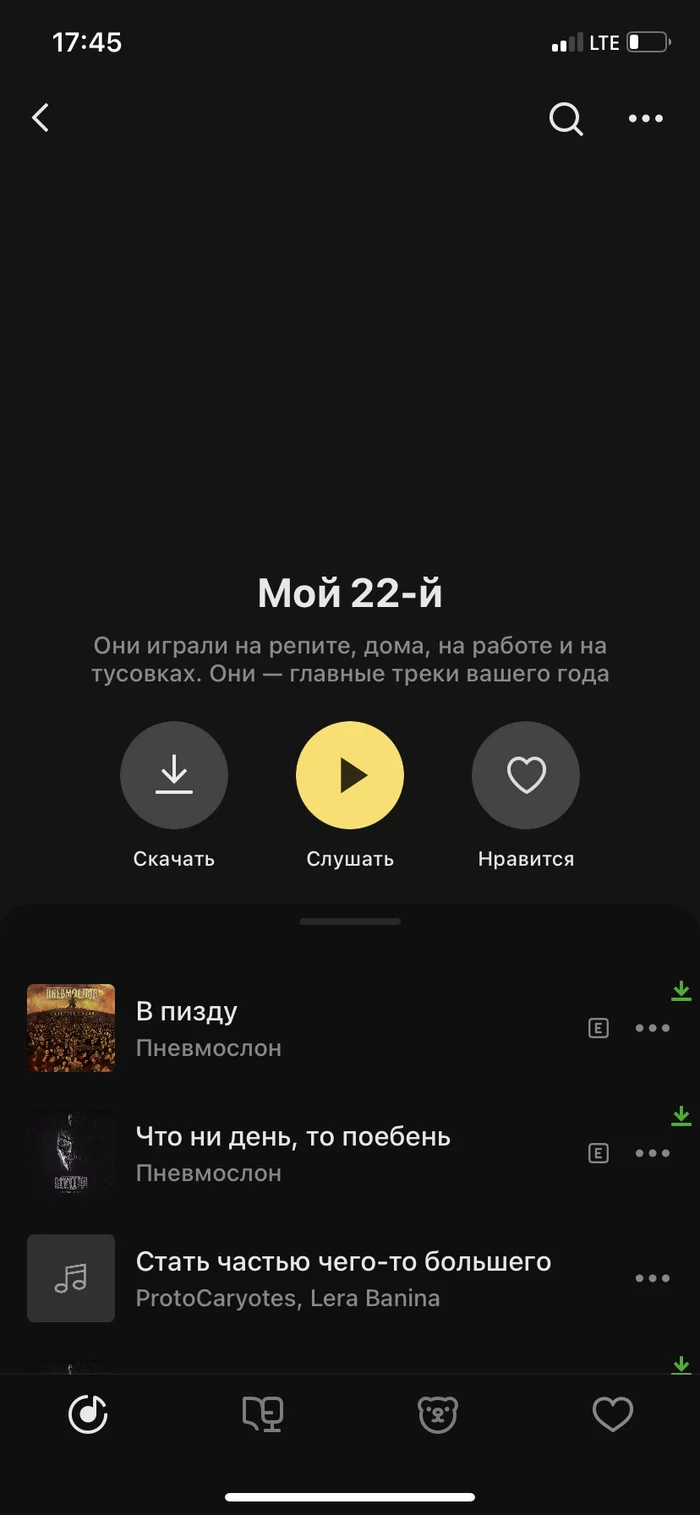 2022 in a nutshell - My, Screenshot, Yandex Music, 2022, Longpost, Mat