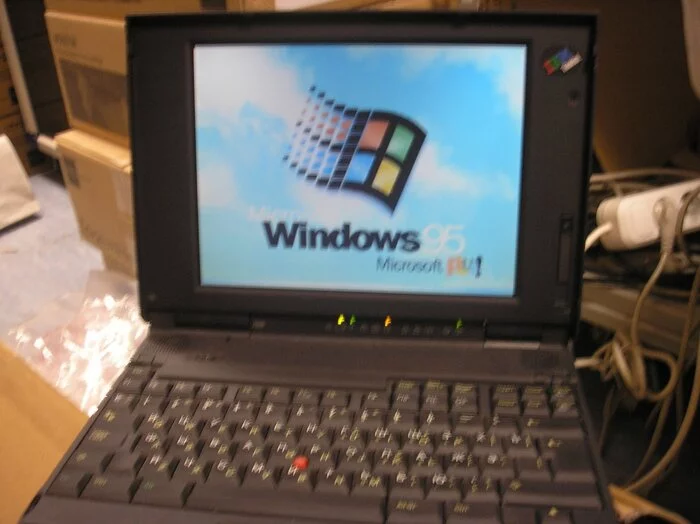 Posons, check it out for a laptop! - My, A wave of posts, 2009, Notebook, Windows, Vintage, Ibm thinkpad