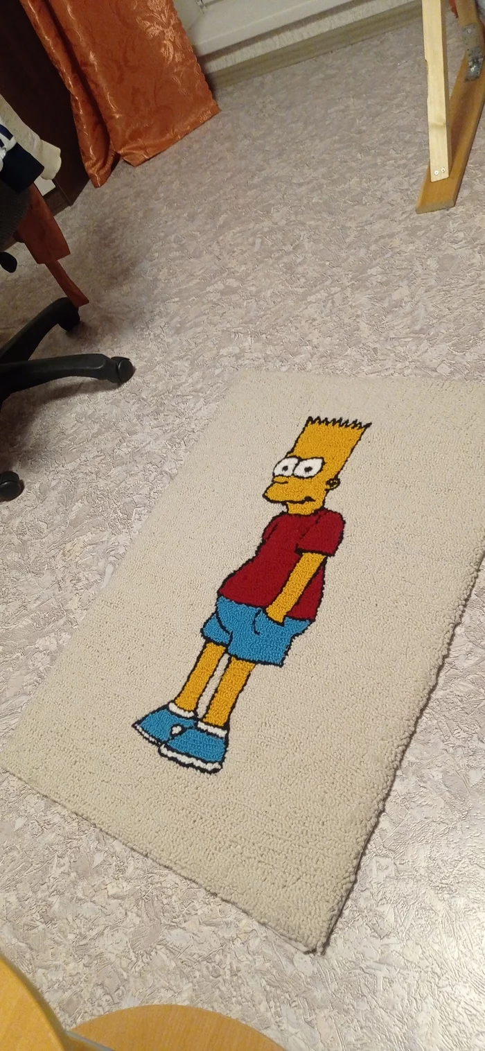 The first carpet with your own hands - Carpet, Handmade, Bart Simpson, The Simpsons, Longpost