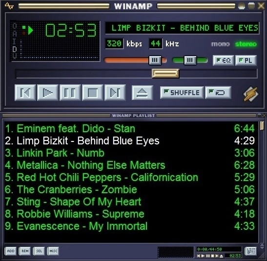 Мой текущий плейлист - Winamp, Волна боянов, Плейлист, Музыка, 2002, 2003