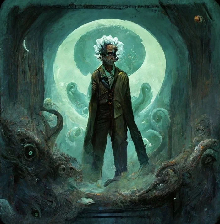 Rick Sanchez in the world of Arkham Horror - My, Нейронные сети, Midjourney, Rick Sanchez, Art, The Arkham Horror