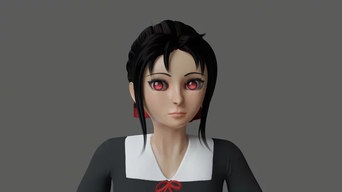 Lady Kaguya - My, 3D modeling, Blender, Computer graphics, 3D, Anime, Art, Shinomiya kaguya, Video, Youtube, Longpost