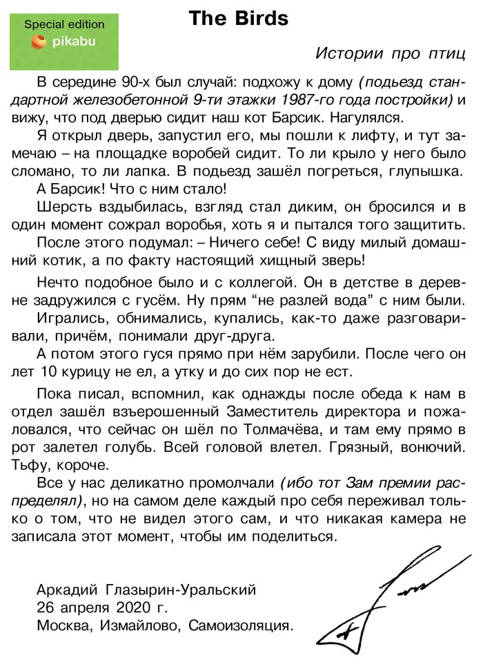 Рассказ о дружбе, о боли, о потере, рассказ о чудовищности человека. Про друга, который погиб на глазах. НЕ МУМУ! - Моё, Птицы, Воробей, Гусь, Утка, Курица, Топор, Трагедия, Кот