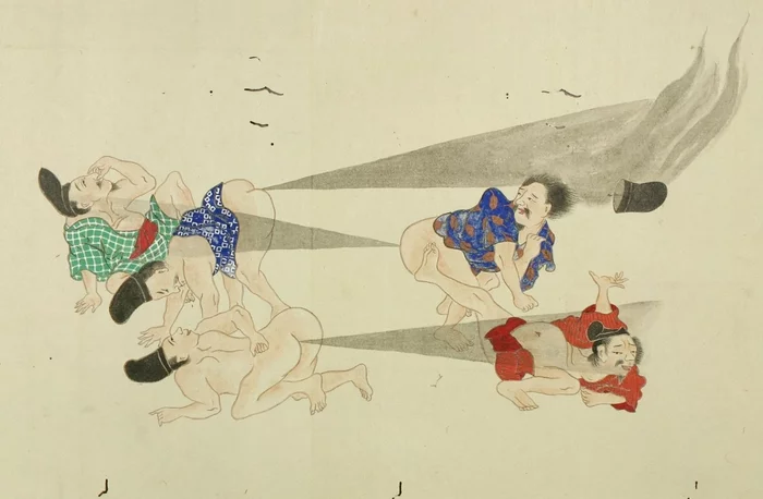 He-Gassen (Japanese) or Fart Competition - NSFW, Japan, Art, Flatulence, Middle Ages, Longpost